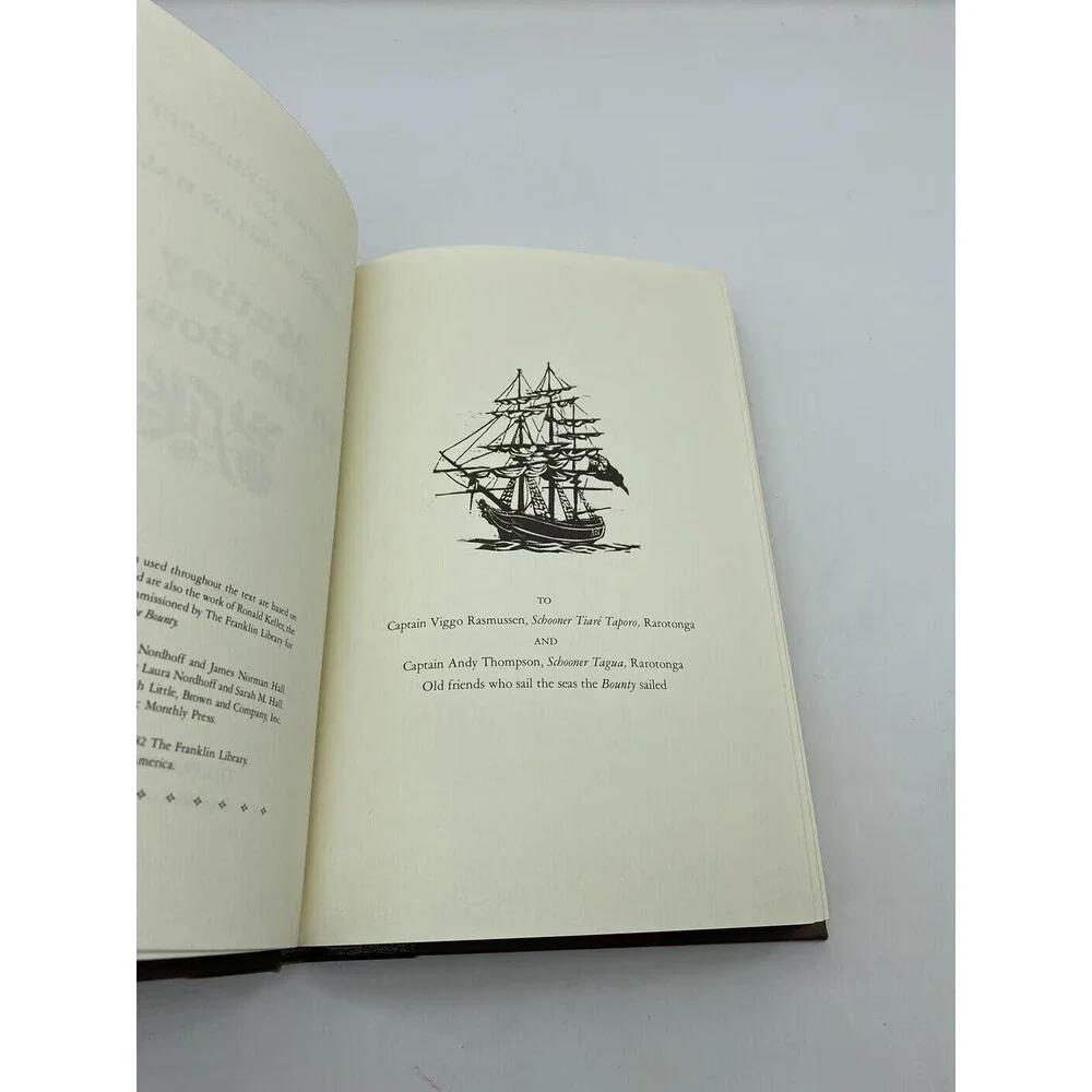 Nordhoff and Hall Mutiny on the Bounty 1982 Franklin Library Worlds Great Books